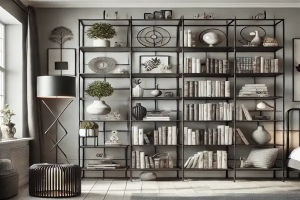 metal bookshelves